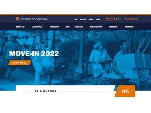 University of Virginia's Website Screenshot