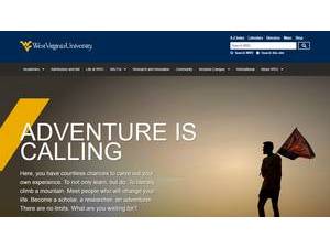 West Virginia University's Website Screenshot