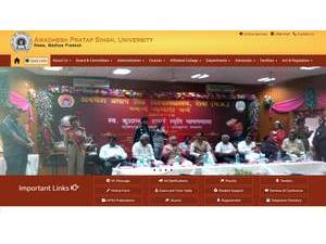 अवधेश प्रताप सिंह विश्वविद्यालय's Website Screenshot
