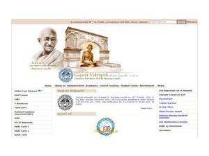Gujarat Vidyapith University's Website Screenshot