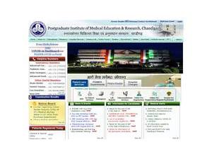 स्नातकोत्तर चिकित्सा शिक्षा एवं अनुसंधान संस्थान चण्डीगढ़'s Website Screenshot