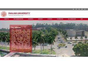 Panjab University's Website Screenshot