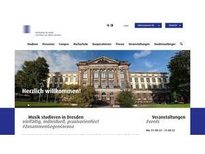 Carl Maria von Weber College of Music Dresden's Website Screenshot