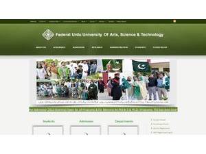 Federal Urdu University of Arts, Sciences and Technology's Website Screenshot