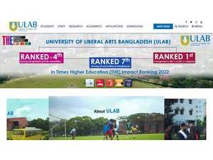 University of Liberal Arts Bangladesh's Website Screenshot