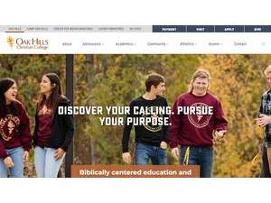 Oak Hills Christian College's Website Screenshot