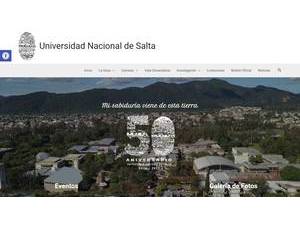 National University of Salta's Website Screenshot