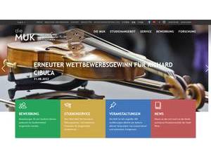 Music and Arts Private University of the City of Vienna's Website Screenshot