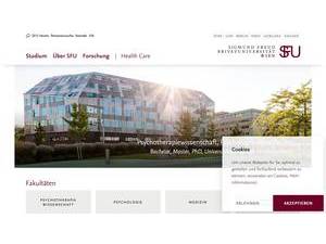 Sigmund Freud Private University Vienna's Website Screenshot