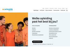 Artevelde University College's Website Screenshot