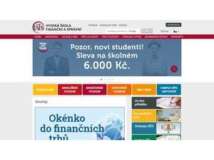 Vysoká škola financní a správní's Website Screenshot