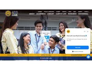 José Rizal University's Website Screenshot