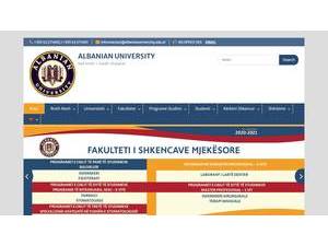 Universiteti Albanian University's Website Screenshot