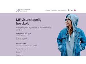 MF Norwegian School of Theology's Website Screenshot