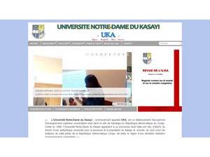 Université Notre Dame du Kasayi's Website Screenshot