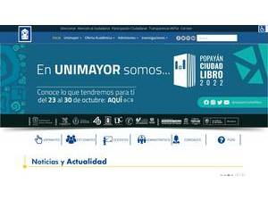 Major College of Cauca's Website Screenshot