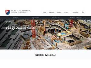 Vilnius College of Technologies and Design's Website Screenshot
