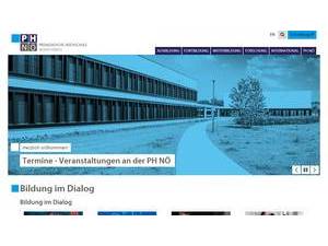 University College of Teacher Education Lower Austria's Website Screenshot