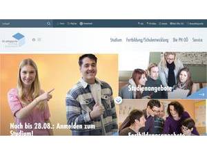 University College of Education, Upper Austria's Website Screenshot
